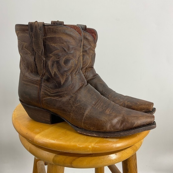 Dan Post Cowgirl Low Pointy Toe Rodeo Western Style Leather Boot 9 1/2